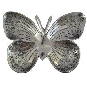 Silver Butterfly Sparkling Footed Trinket Dish Decor